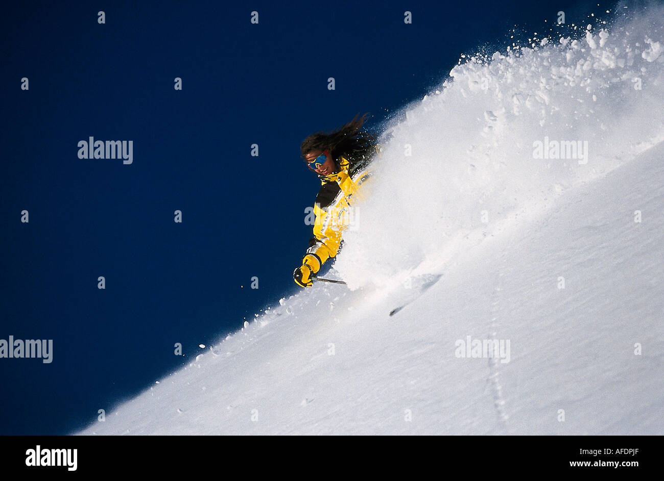 Ski, Frau, Freeriding Stock Photo - Alamy