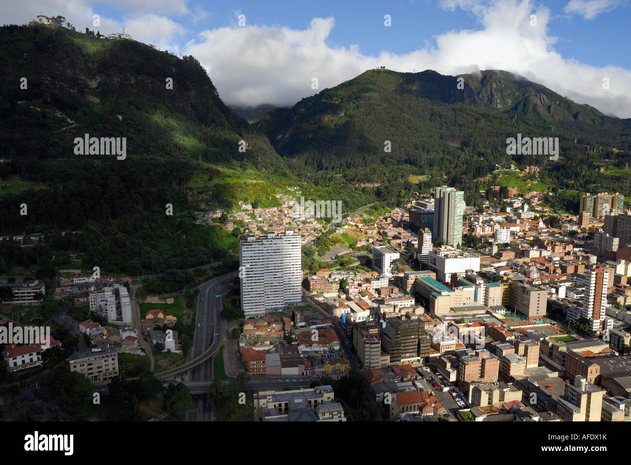 Panoramic view of the center of Bogotá. Stock Photo