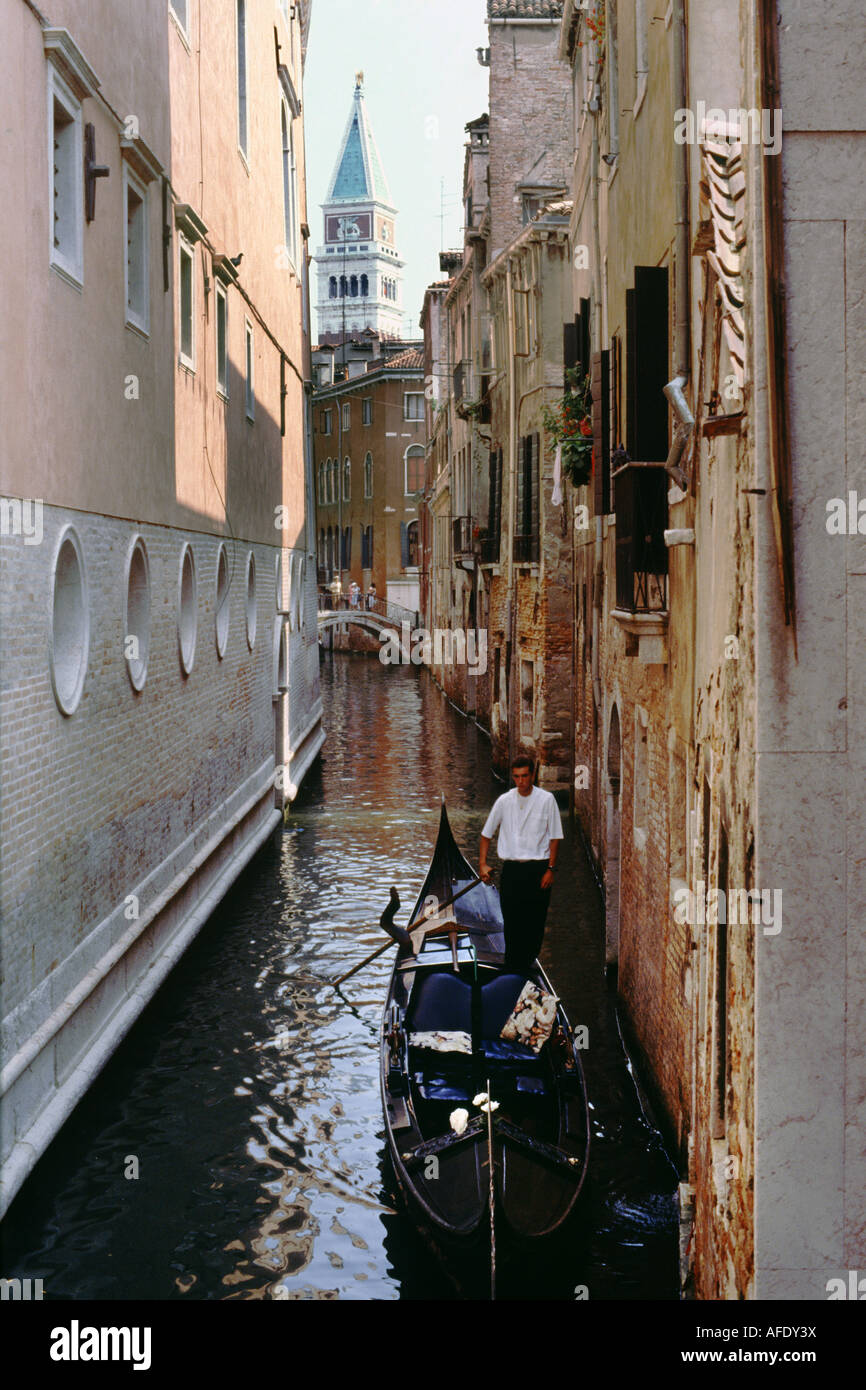 Campanile gondola on canal hi-res stock photography and images - Alamy
