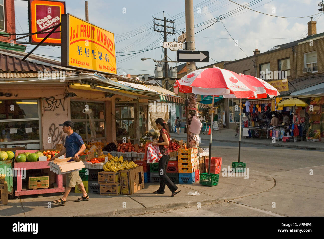 Chinese greengrocers store in Kensington Market Toronto Stock Photo