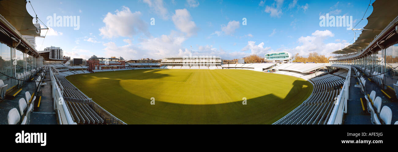 Panoramic view of Lords Cricket Ground. Stock Photo