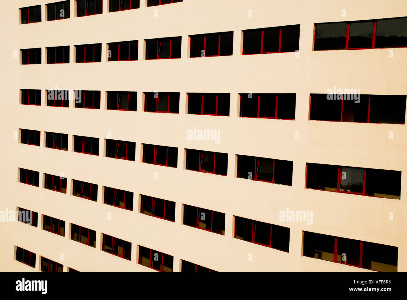 Hotel architecture of simple blocks Stock Photo