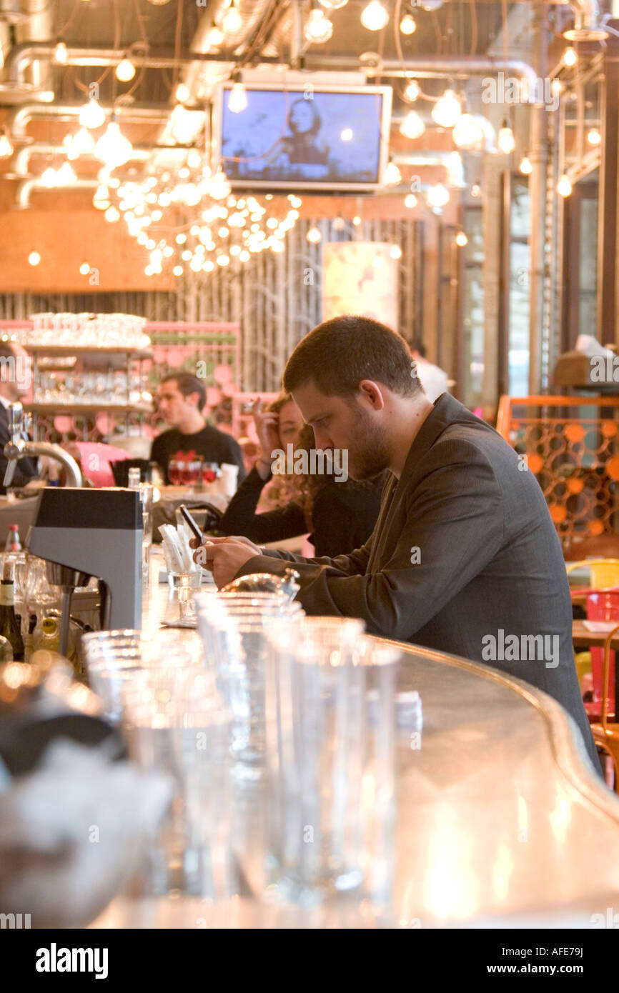 Cafe Le Brebant, 32 Boulevard Poissionniere, 9th arrondissement, Paris, France, Autumn 2007 Stock Photo