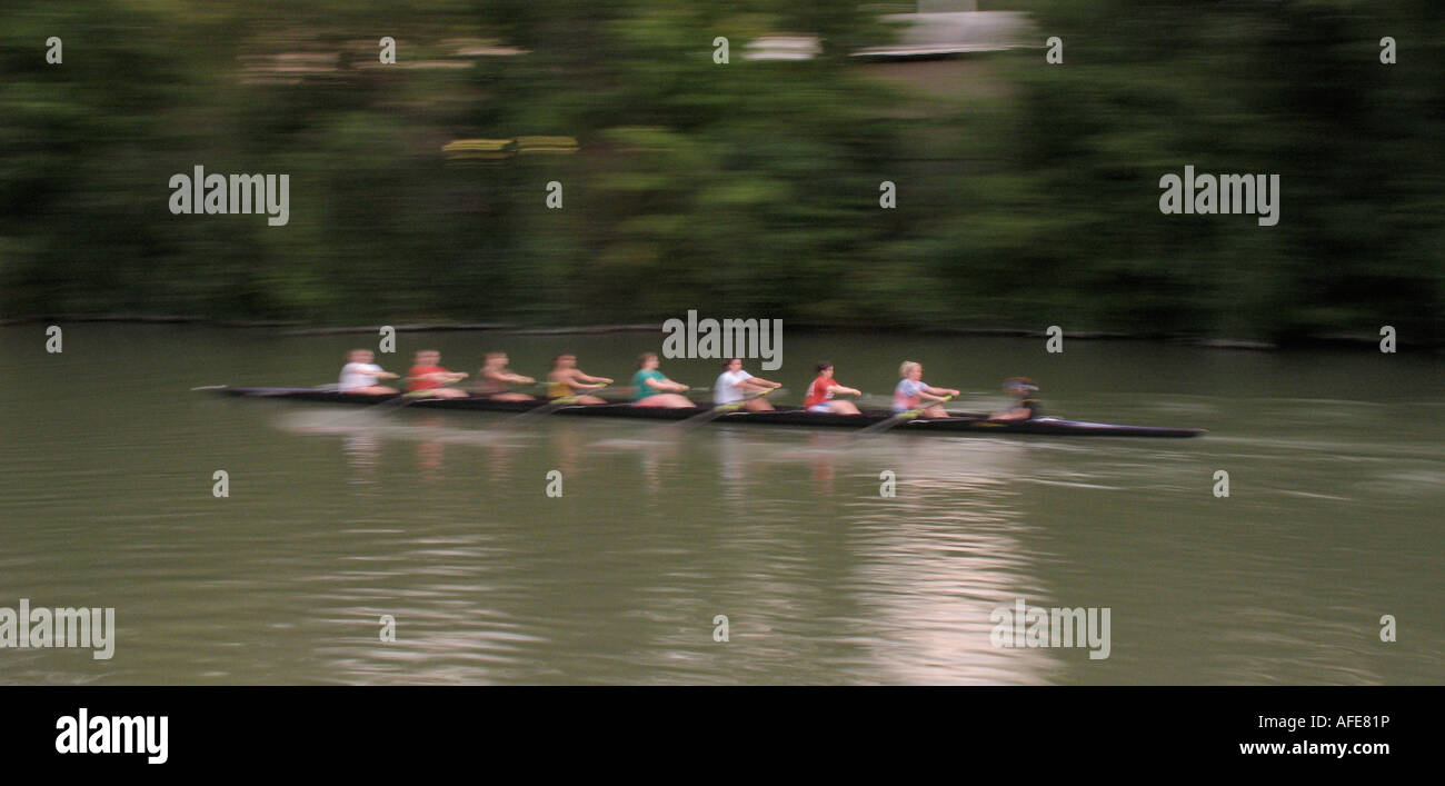 Crewing on the Erie Canal NY USA Stock Photo
