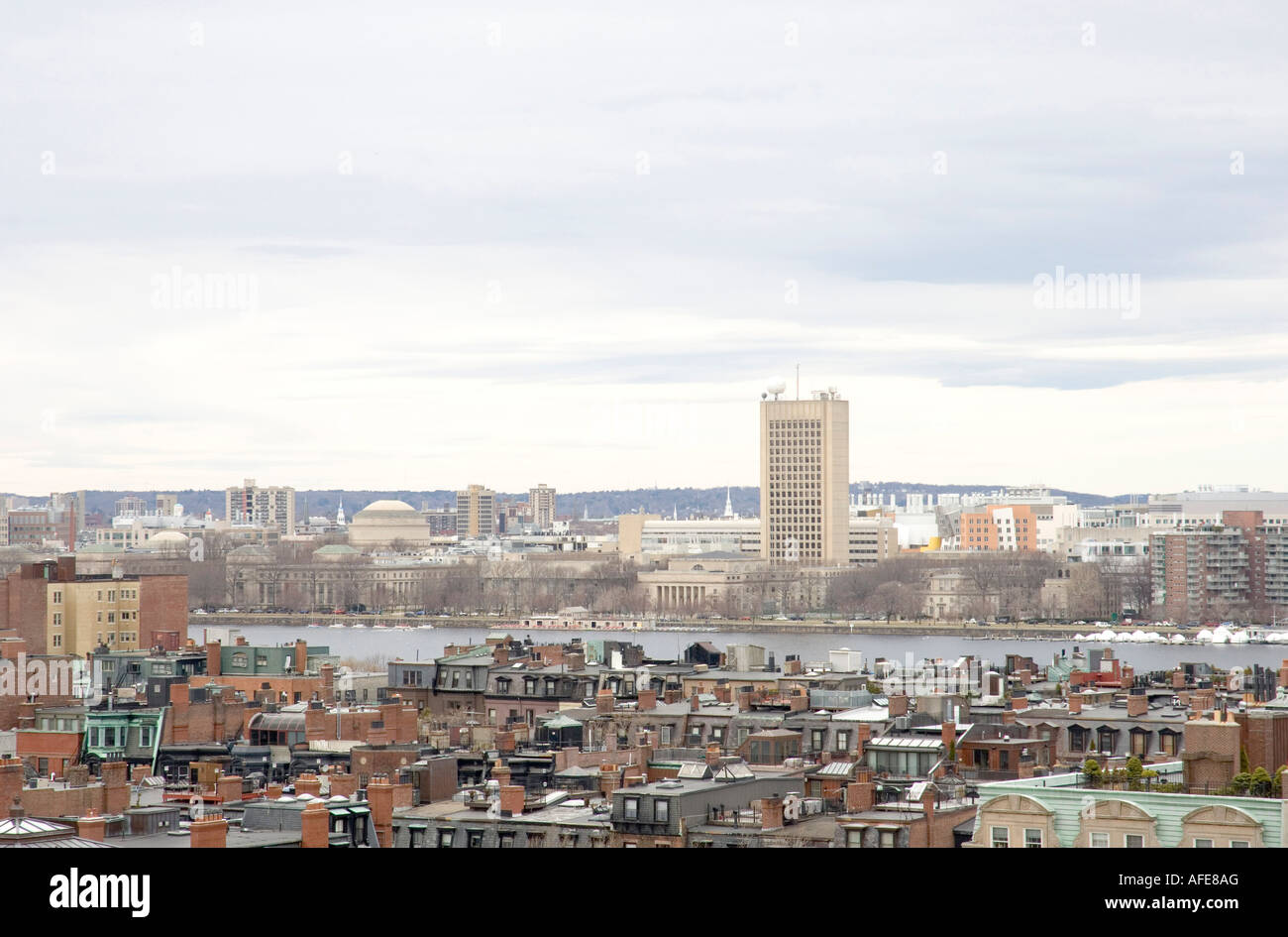 the river charles divides cambridge and boston massachusetts Stock Photo