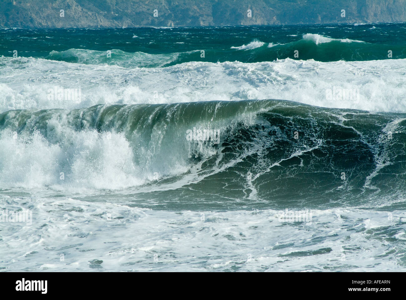 Stormy ocean and breaking waves Stock Photo