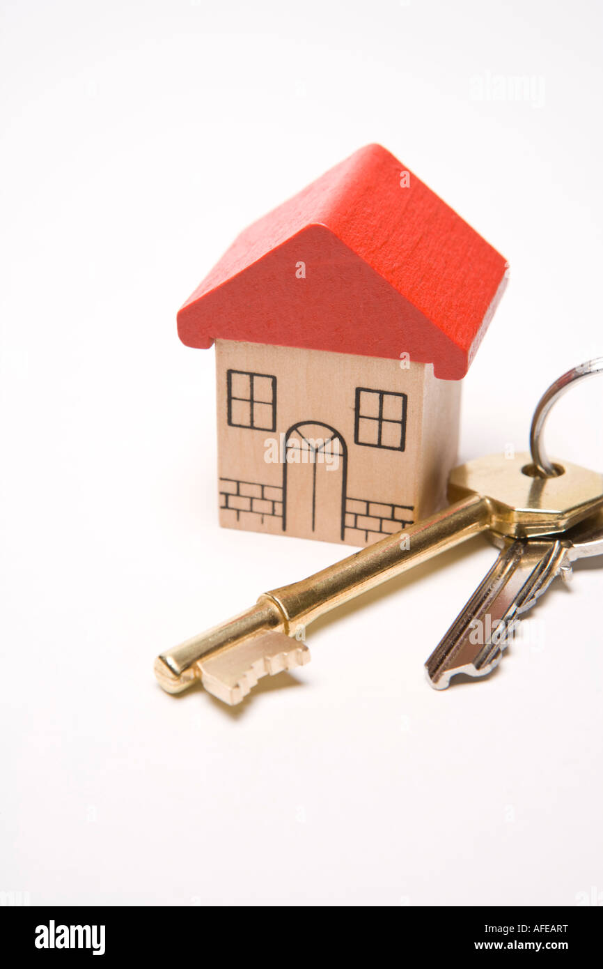 Owner home sweet home first time buyer house keys to new property Stock Photo