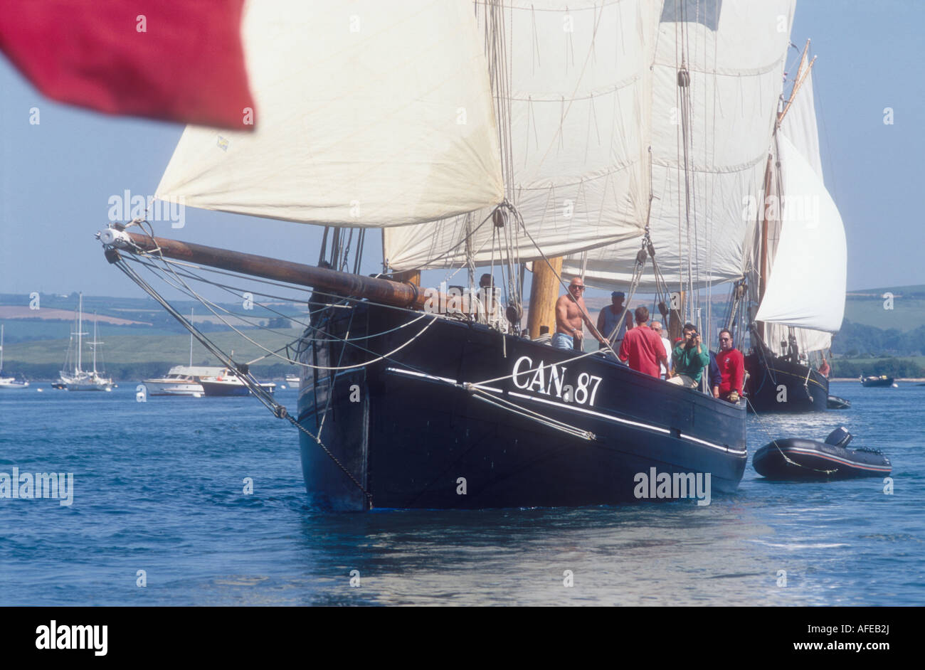 The replica 19th century French bisquine class lugger fishing vessel La