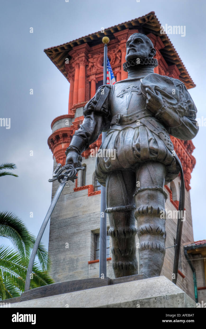 Don Pedro Menendez De Aviles statue, St. Augustine, FL Stock Photo Alamy
