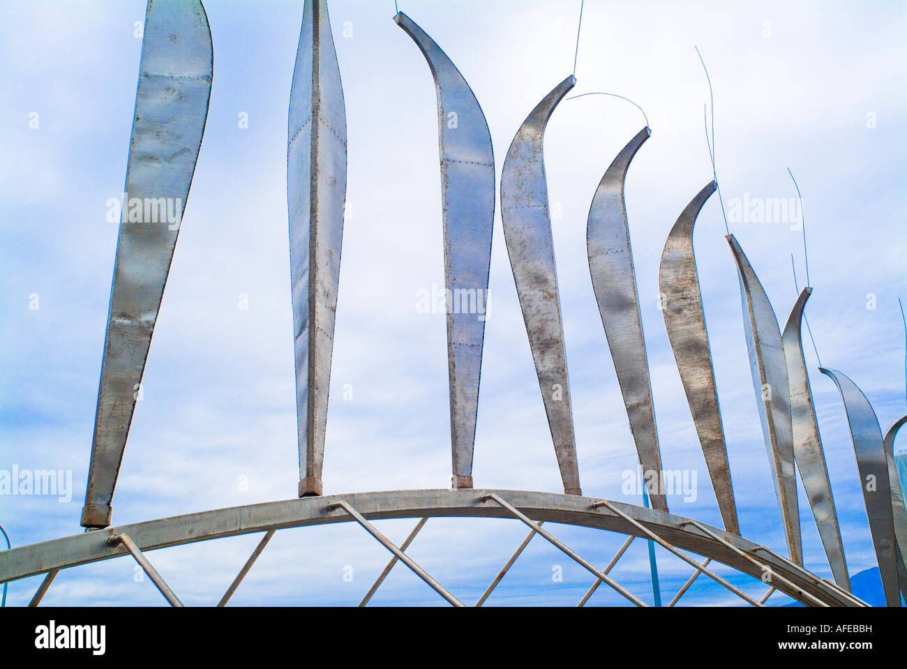 Metal sculpture near town plaza in Nerja Spain Stock Photo