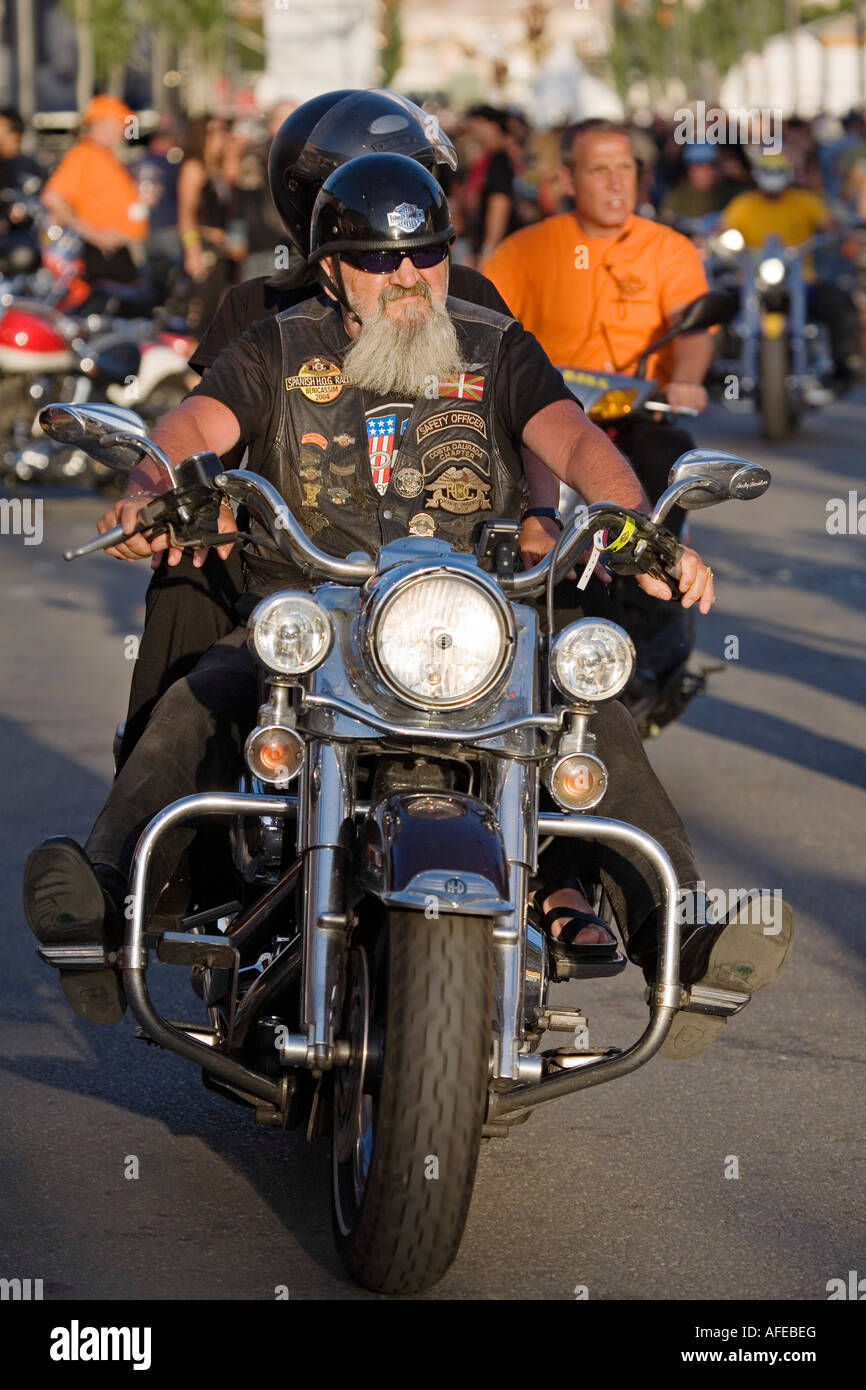 motorists in a harley davidson concentration Stock Photo