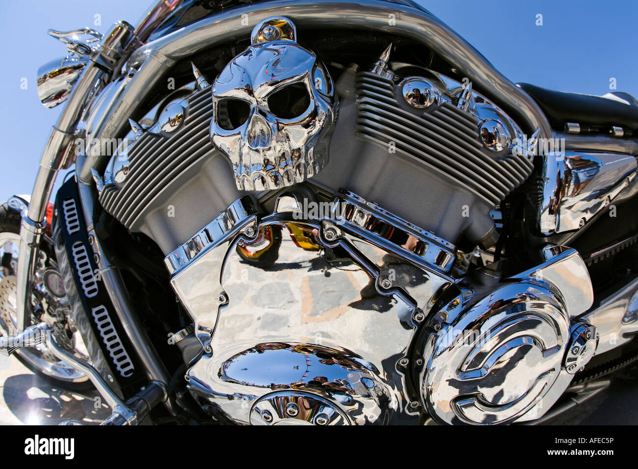 detail of a motorcycle harley davidson Stock Photo