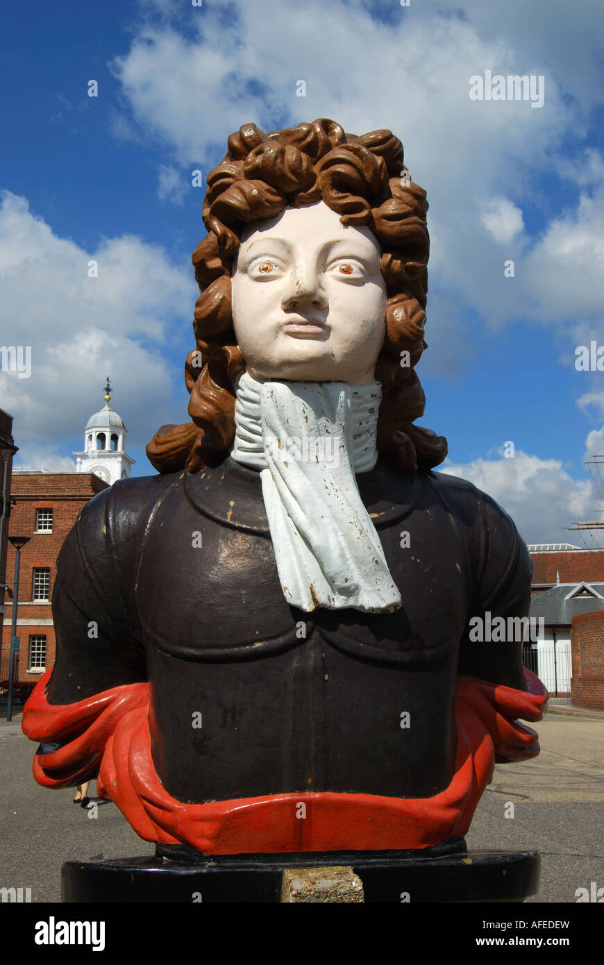 Admiral Nelson Figurehead from HMS Trafalgar, Historic Dockyard, Portsmouth, Hampshire, England, United Kingdom Stock Photo