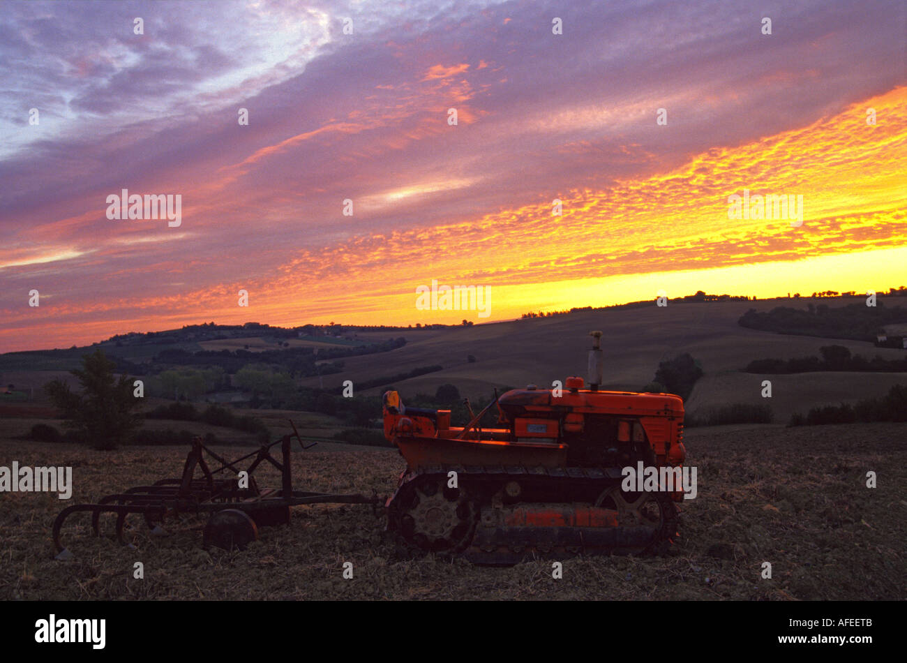 Italy - Marsciano countryside at dawn - Umbria Stock Photo