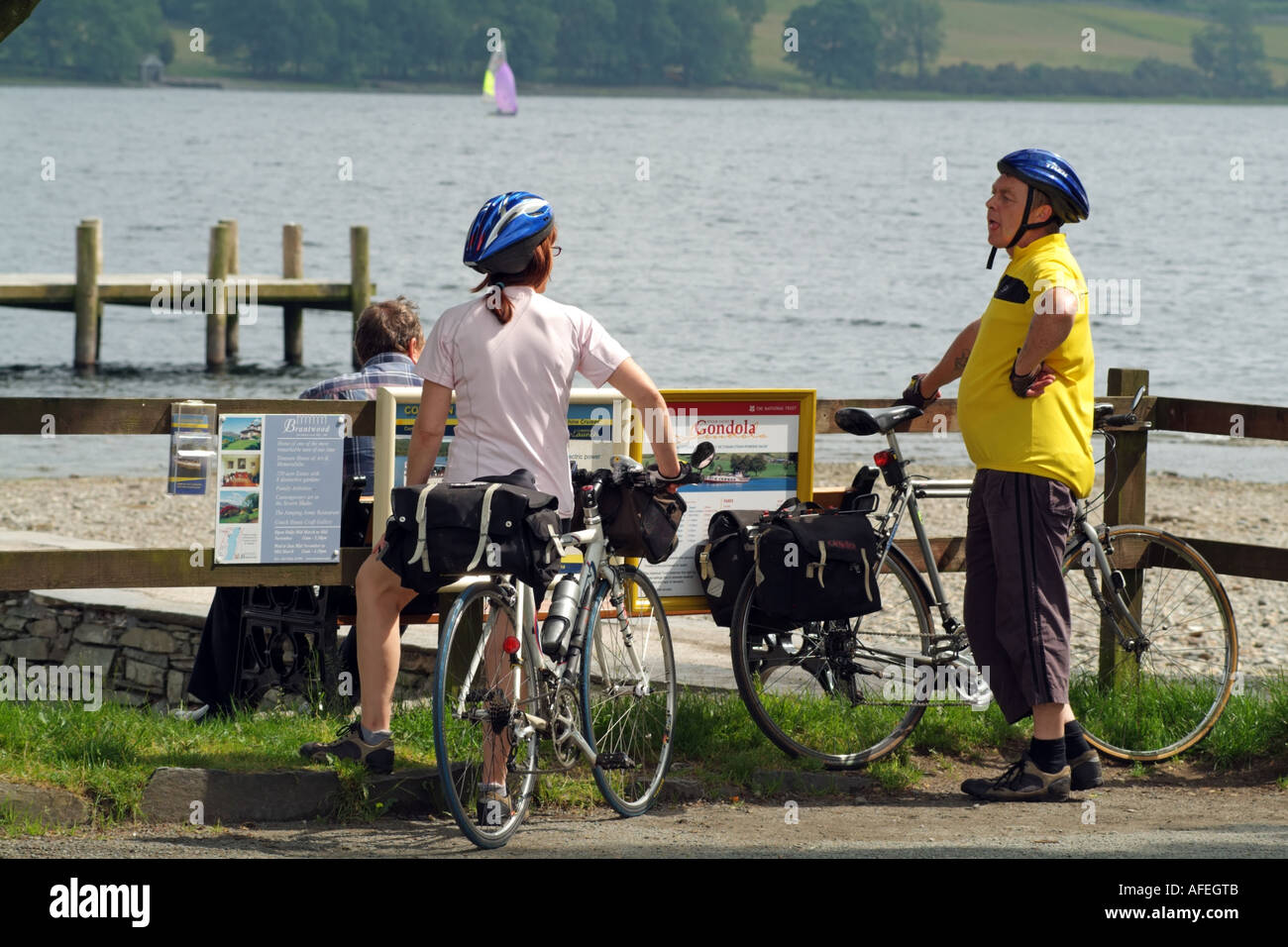 Coniston water lake district bike hires stock photography and images
