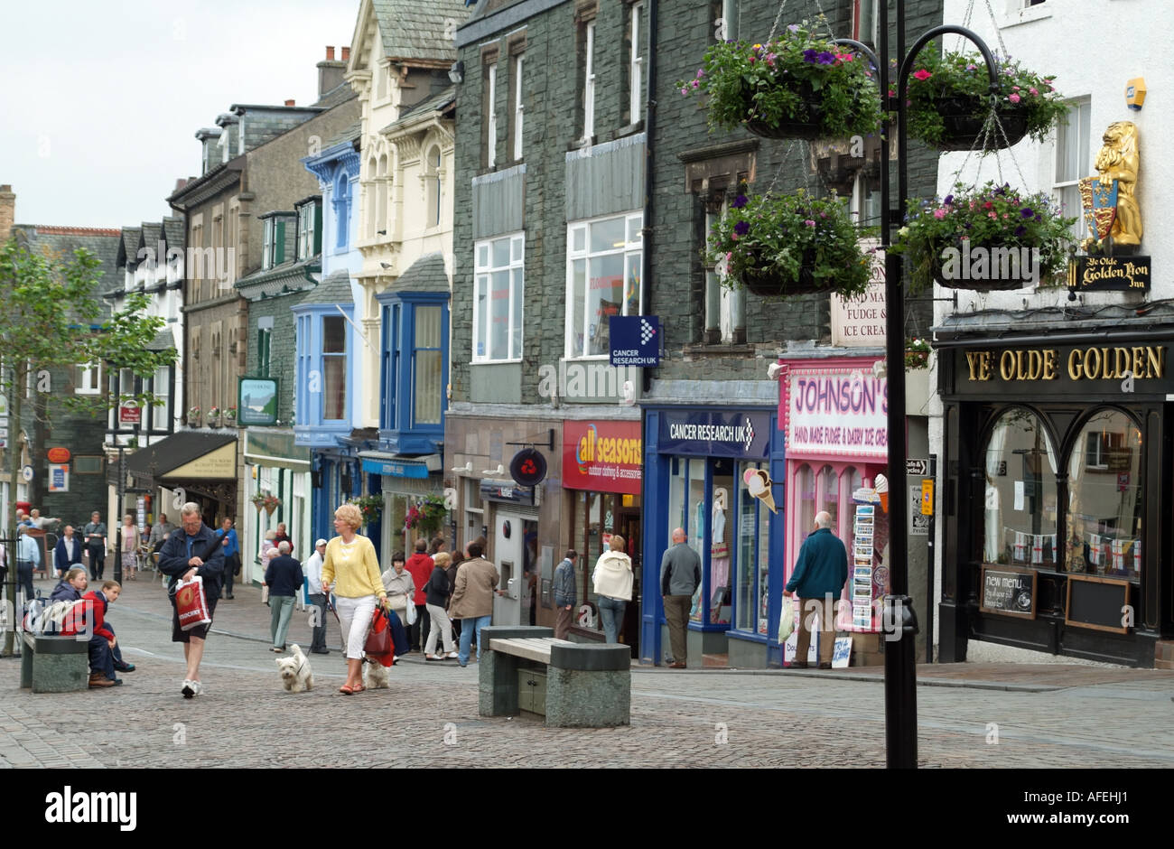 Keswick town centre Cumbria northern England UK. The Lake District