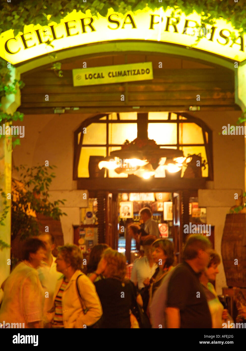 Local famous restaurant, Celler SA Premsa, Plaza Obispo, Berenguer de Paloum. Palma, Mallorca (Majorca), Balearic Islands, Spain Stock Photo