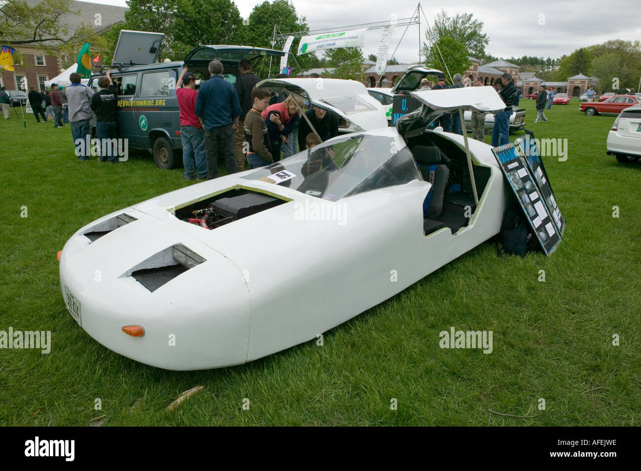 Electric car from University of Maine at Tour de Sol Saratoga Springs New York Stock Photo