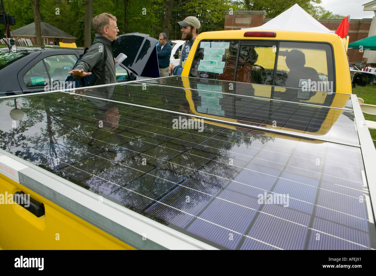 Solar car at the Tour de Sol Saratoga Springs New York Stock Photo