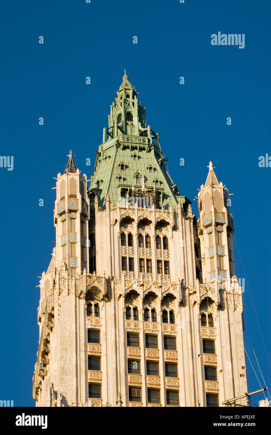 Woolworth Building New York City NYC was the first skyscraper Stock Photo