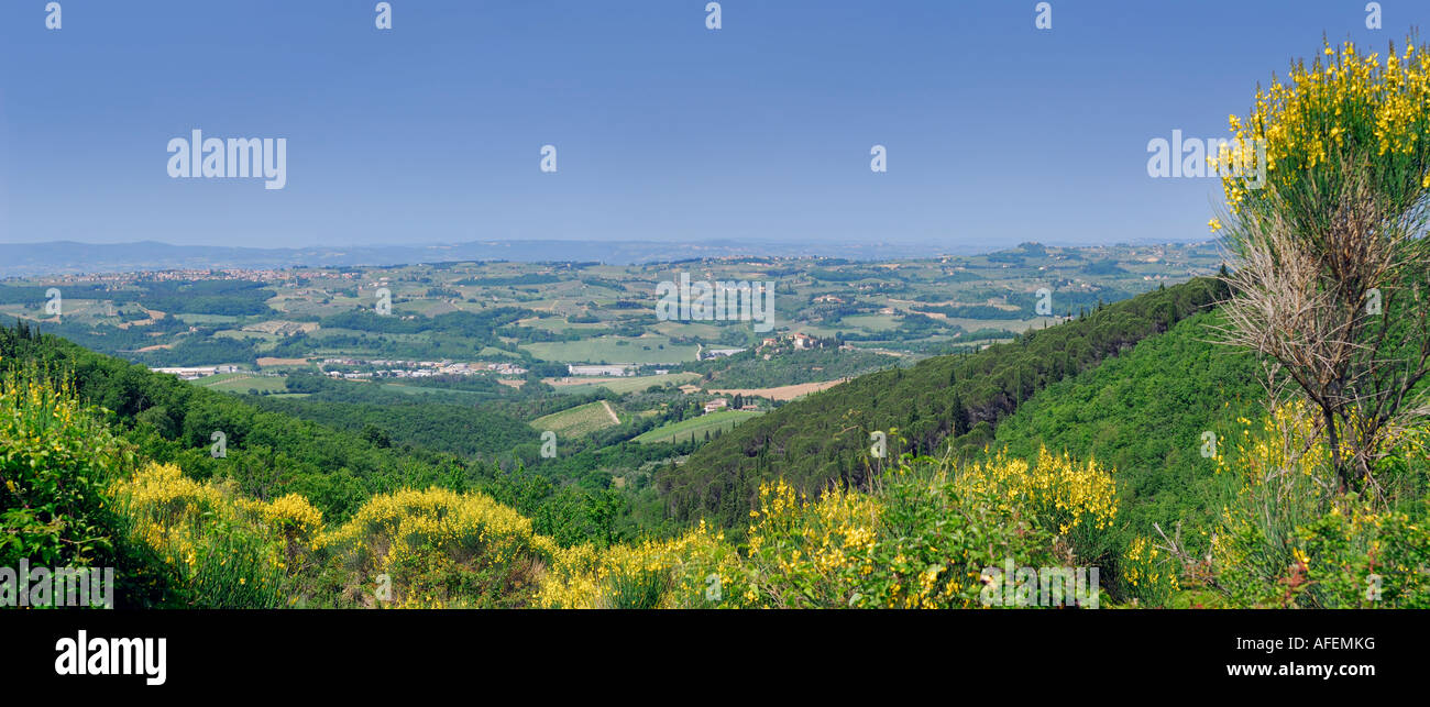 Panorama of the Chianti countryside in Val di Pesa Tuscany Italy Stock Photo