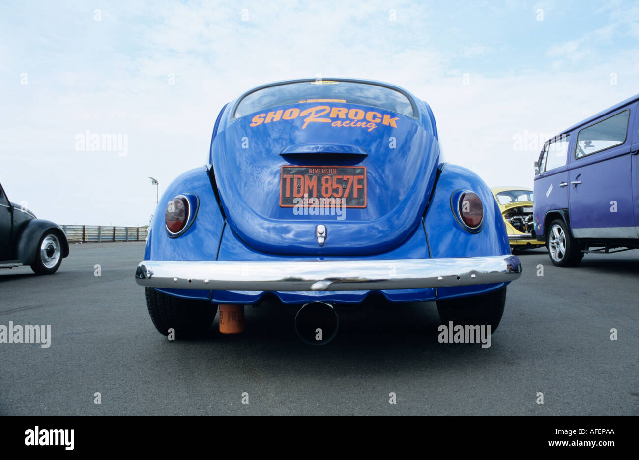 VW Volkswagen Beetle in Blue Stock Photo