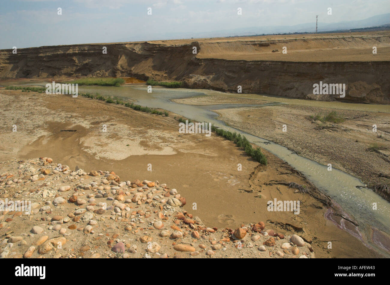 Israel Jordan river view of the river as it reaches the mouth into the Dead  Sea Stock Photo - Alamy