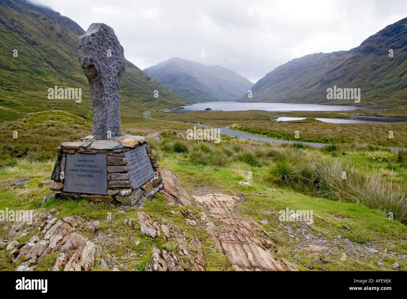 Famine Memorial at Doo Lough County Mayo Ireland Stock Photo
