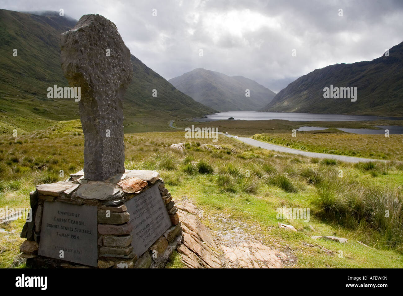 Famine Memorial at Doo Lough County Mayo Ireland Stock Photo