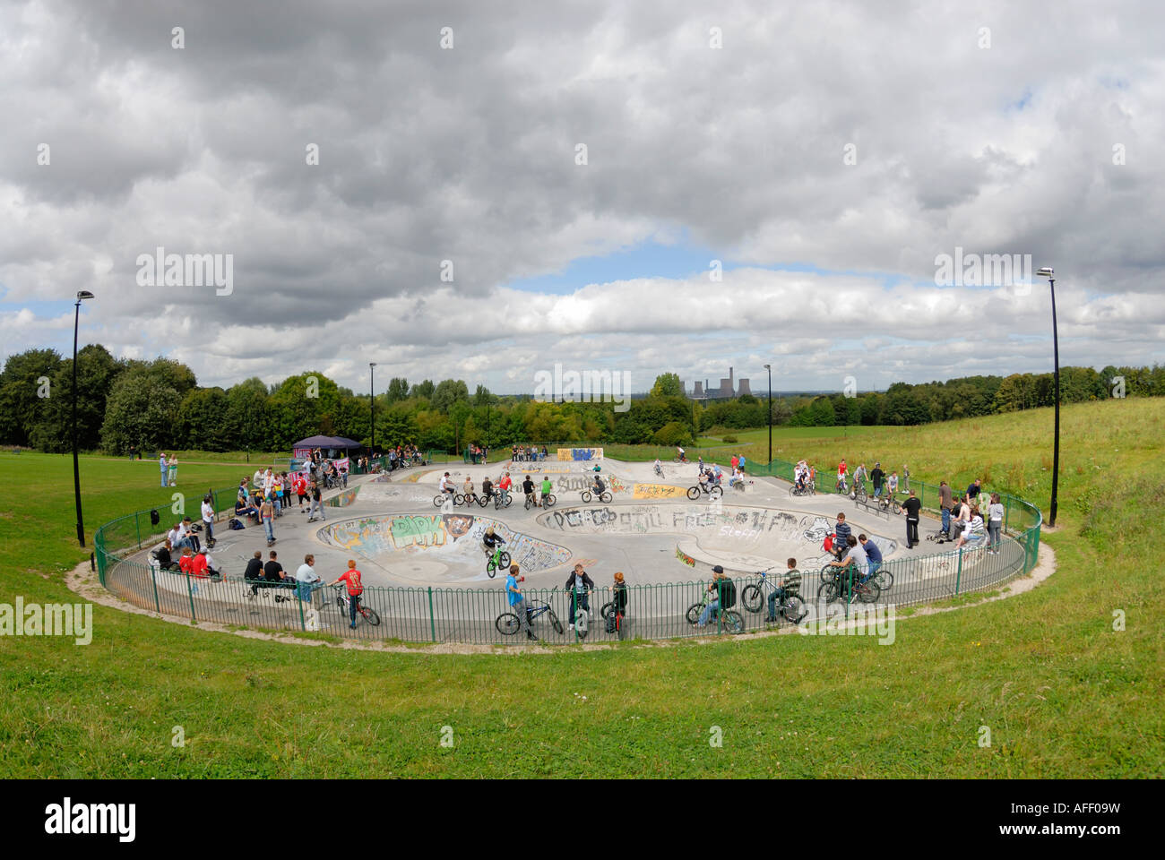 Phoenix Park Skateboarding and BMX area at Castlefields in Runcorn Cheshire England Stock Photo