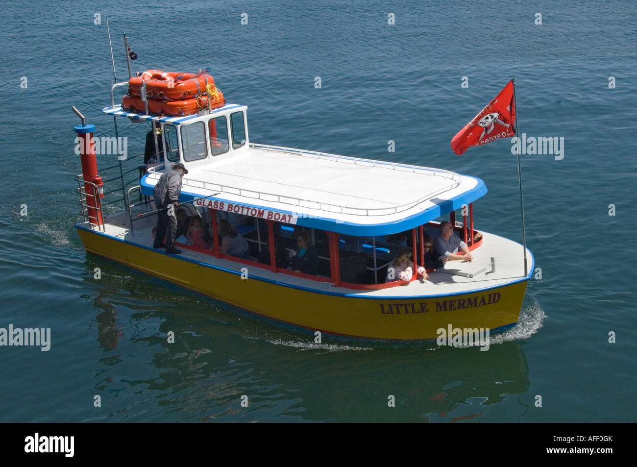 California Monterey Fisherman's Wharf glass bottom boat Stock Photo Alamy