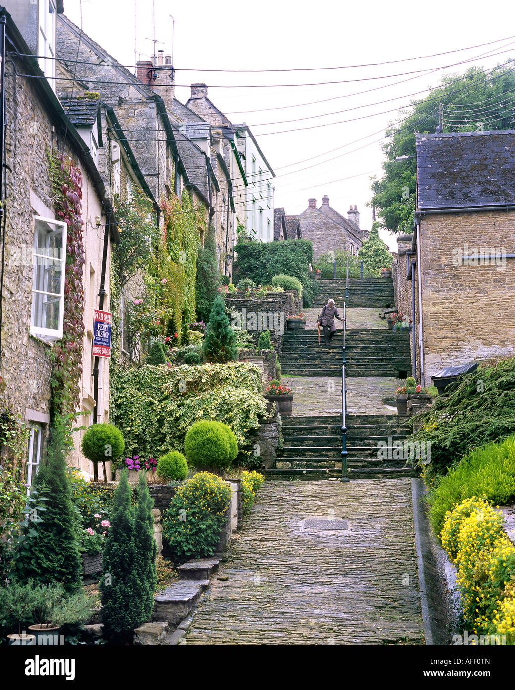The Chipping Steps, Tetbury, Gloucestershire. Stock Photo