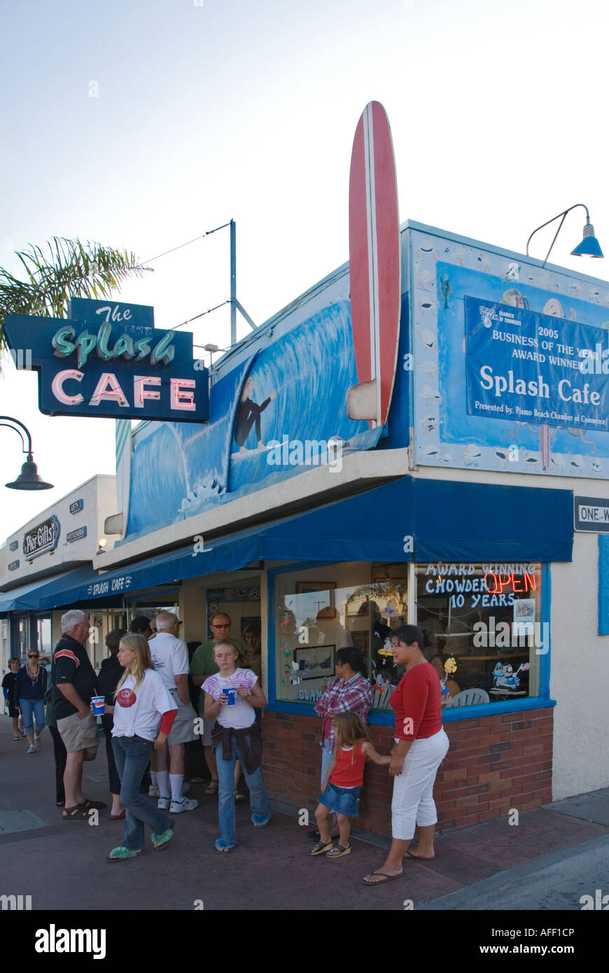 California Central Coast Pismo Beach Splash Cafe Stock Photo Alamy