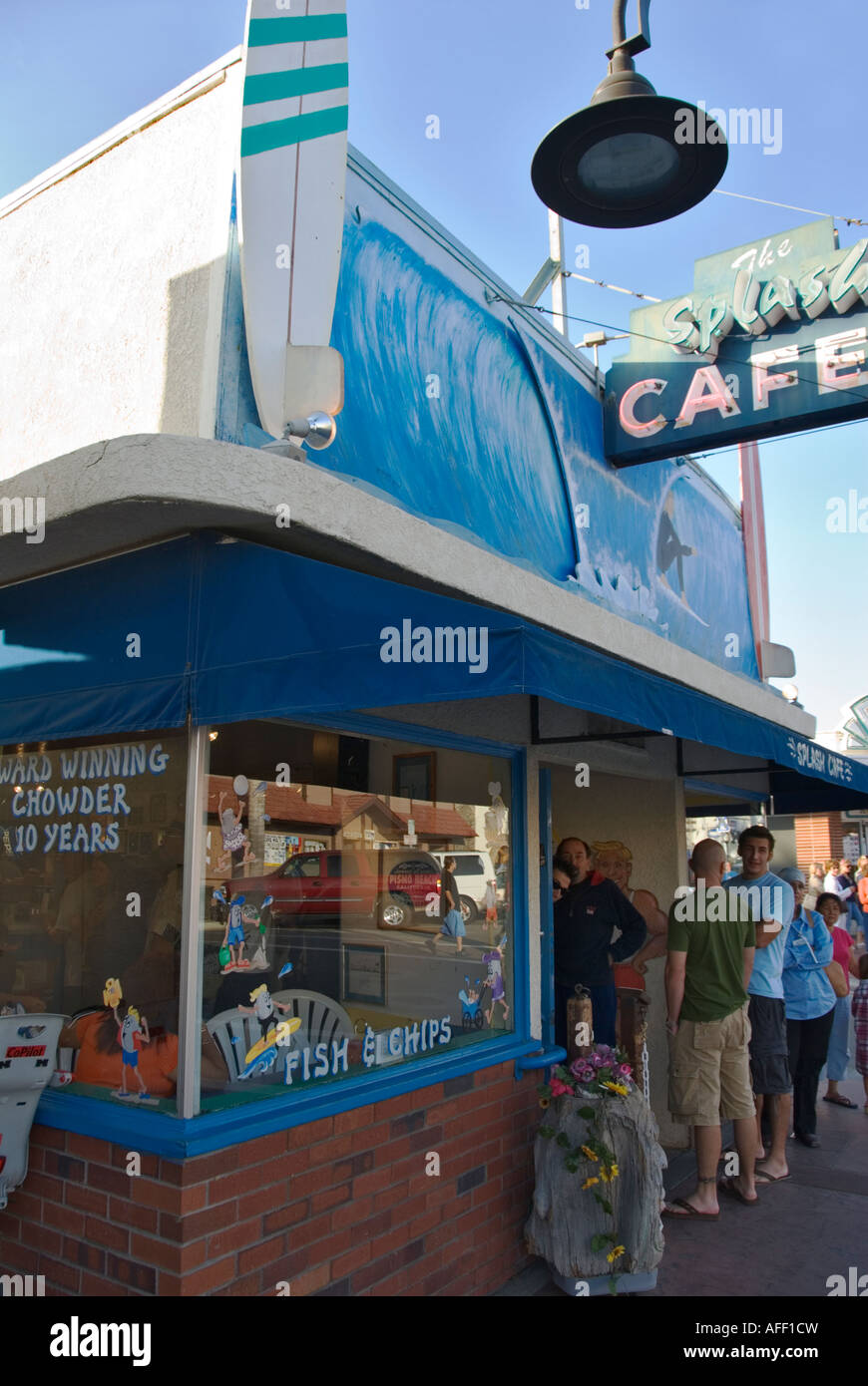 California Central Coast Pismo Beach Splash Cafe Stock Photo Alamy