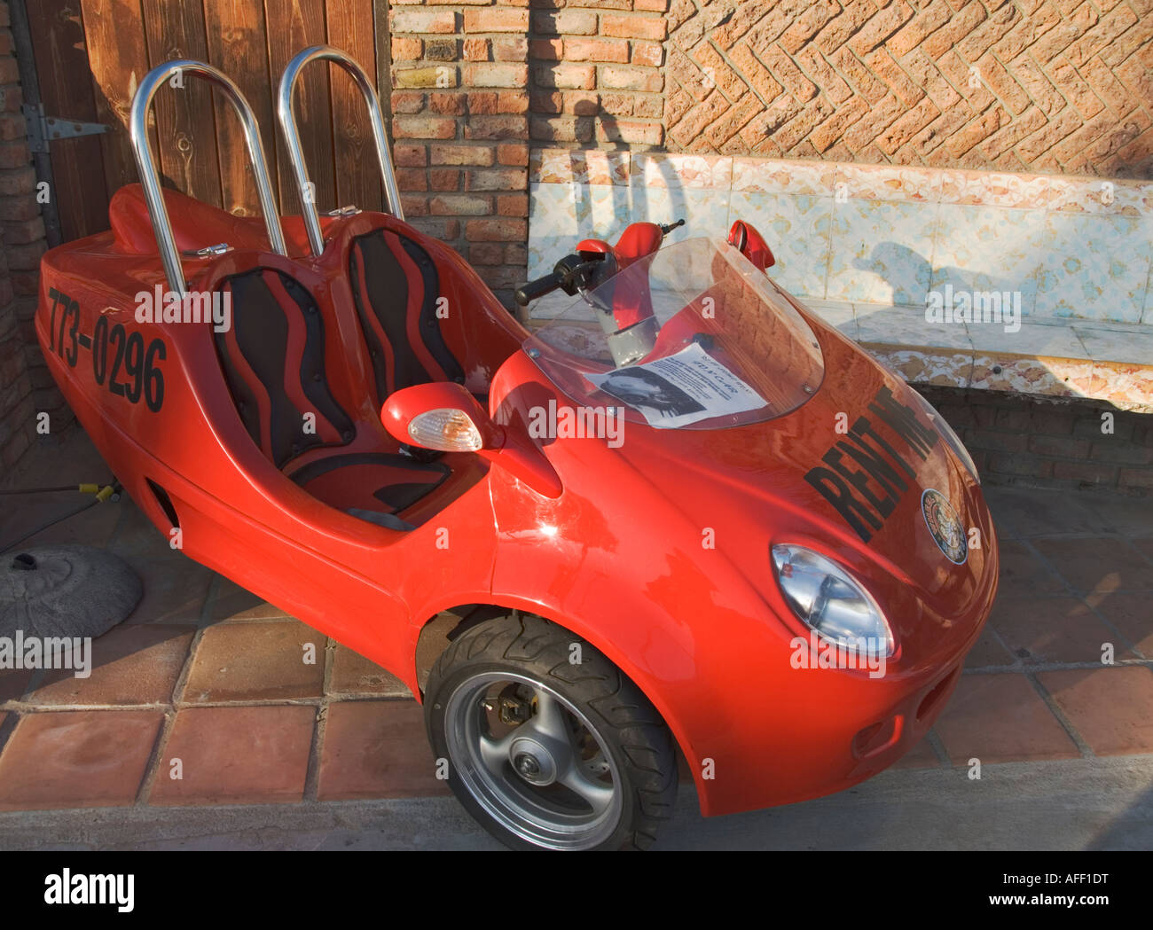 California Central Coast Pismo Beach three wheel rental scooter Stock ...