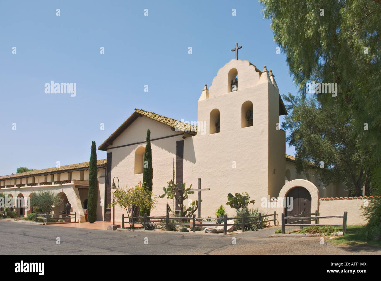 California Central Coast Santa Ynez Valley Solvang Santa Ines Mission Stock Photo