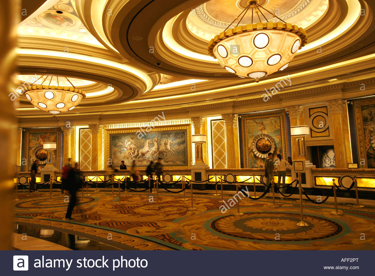 Reception Of Bellagio Hotel Casino Las Vegas Stock Photo