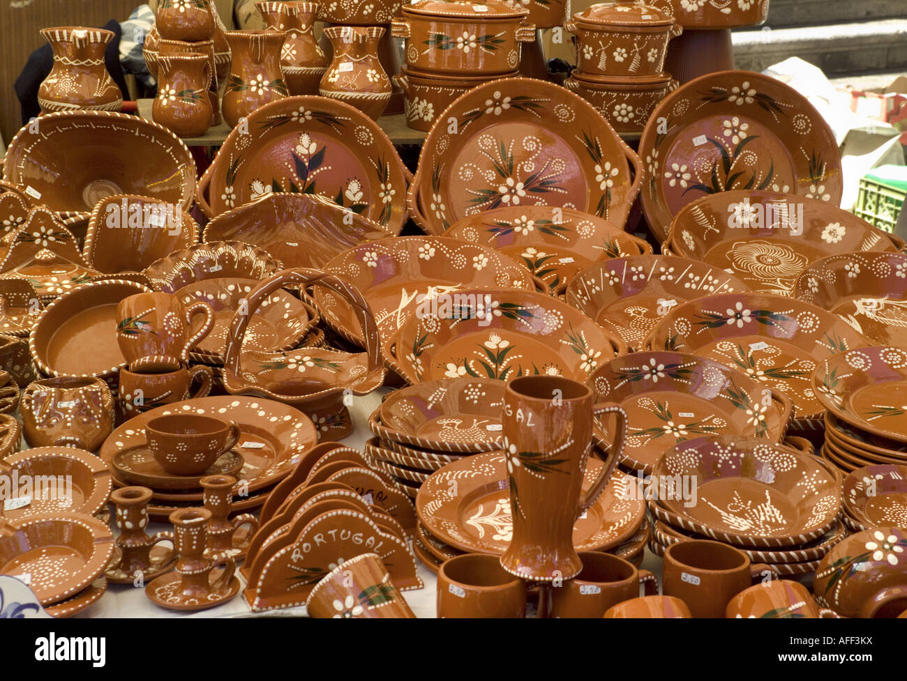 Portugal, The Costa Verde, Minho District, Painted Earthenware Pottery, Weekly Market At Barcelos Stock Photo