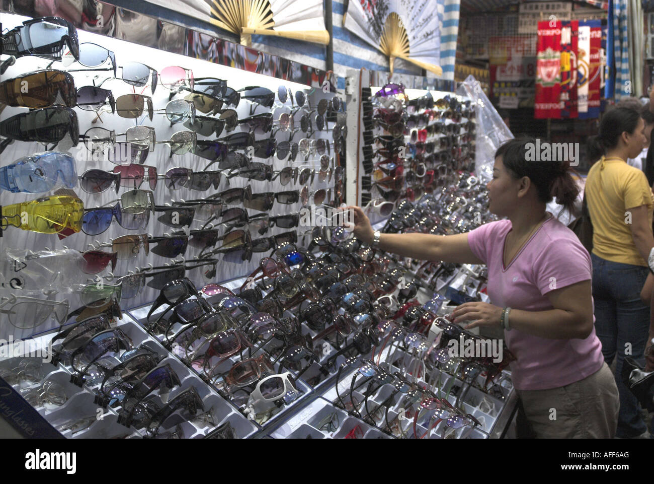 Sunglasses stall in Ladies Market, Tung Choi Street, Mong Kok, Hong