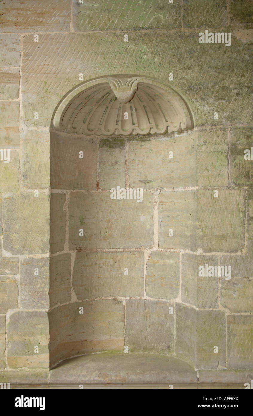 Large decorative niche carved in exterior stone wall Stock Photo - Alamy