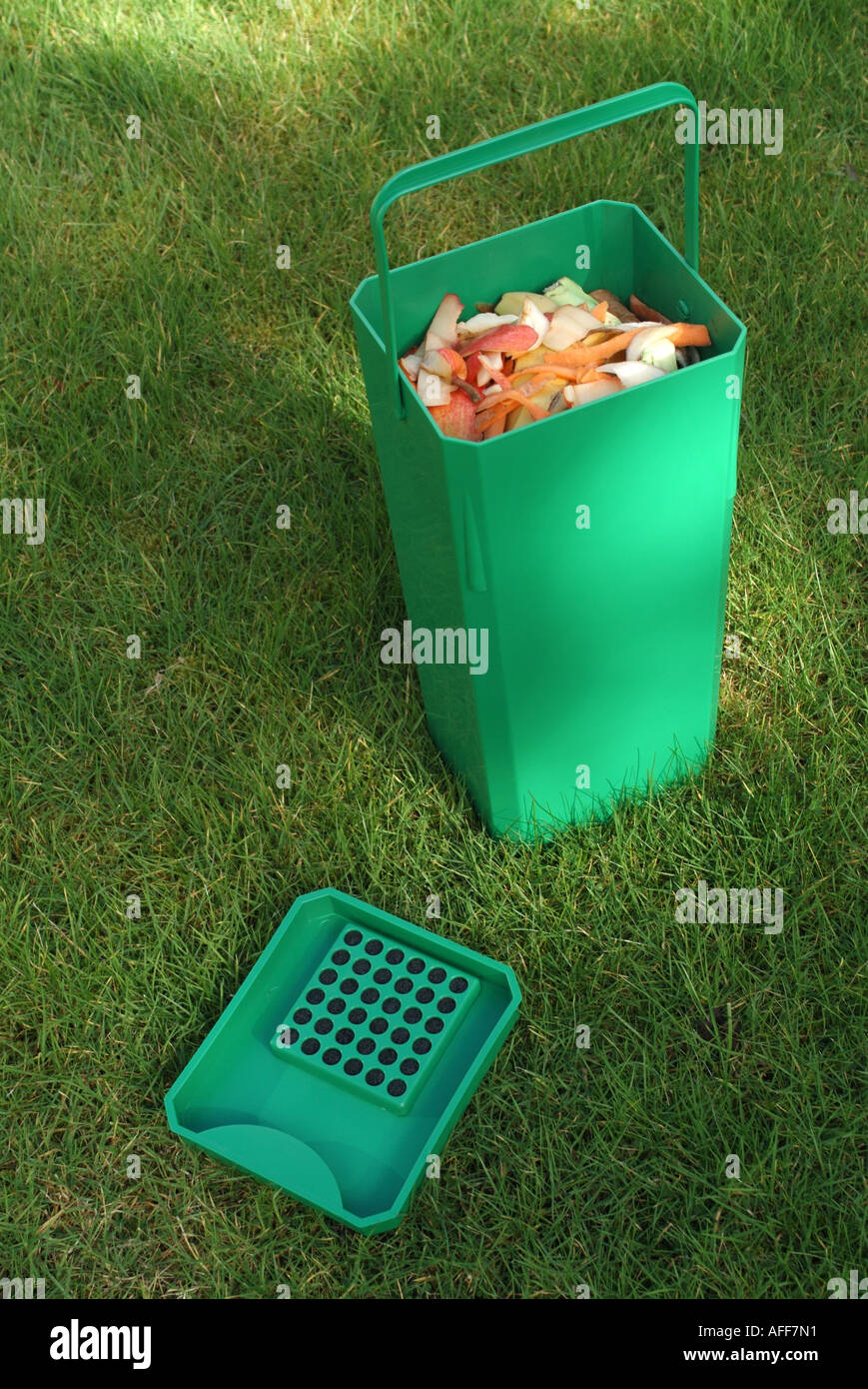 Kitchen waste in a container ready for composting Stock Photo Alamy