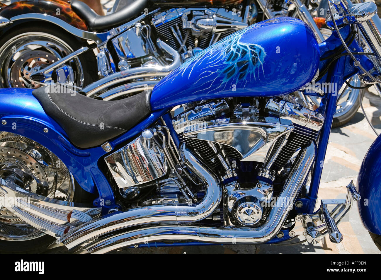 detail of a motorcycle harley davidson Stock Photo
