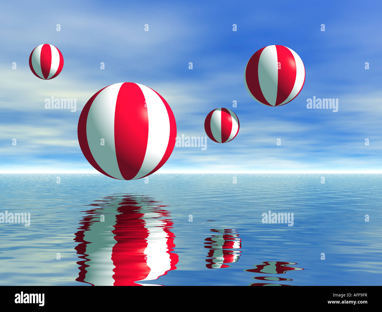 Red and white beachballs Stock Photo - Alamy
