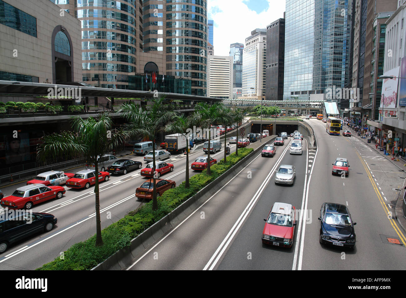 Traffic in Central district Hong Kong China Stock Photo