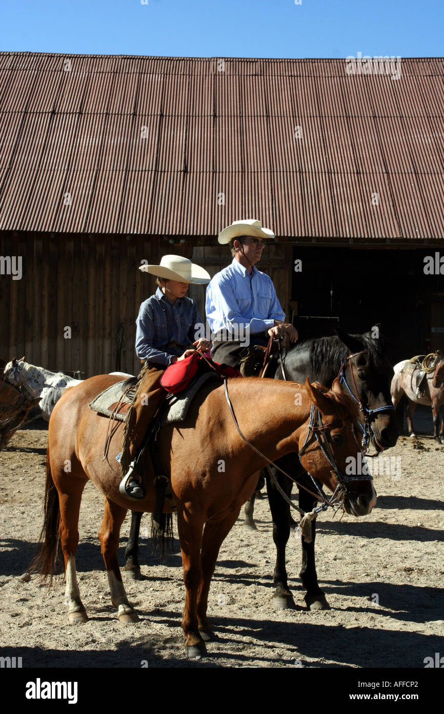 Boy on a Horse at a Dude Ranch Stock Photo - Alamy