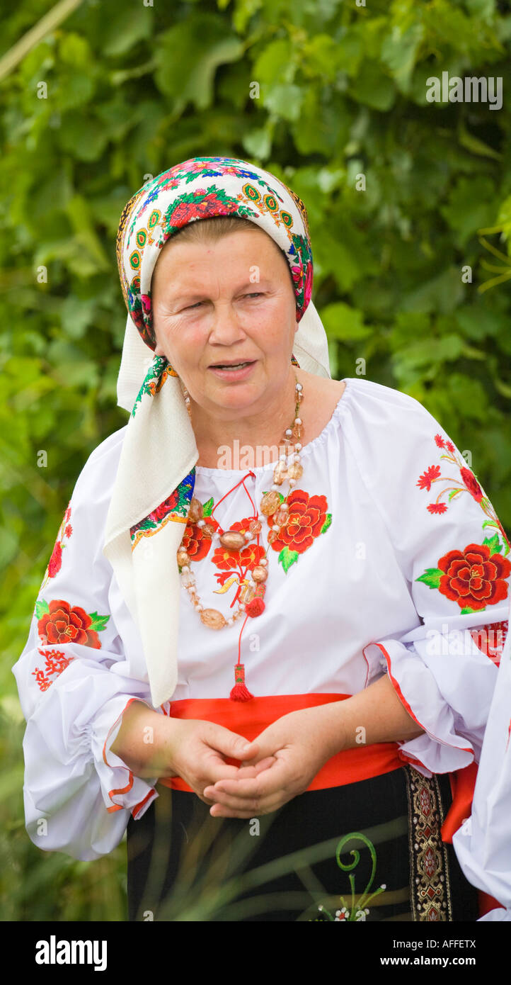 Countrywoman wearing traditional ukrainian costume hires stock