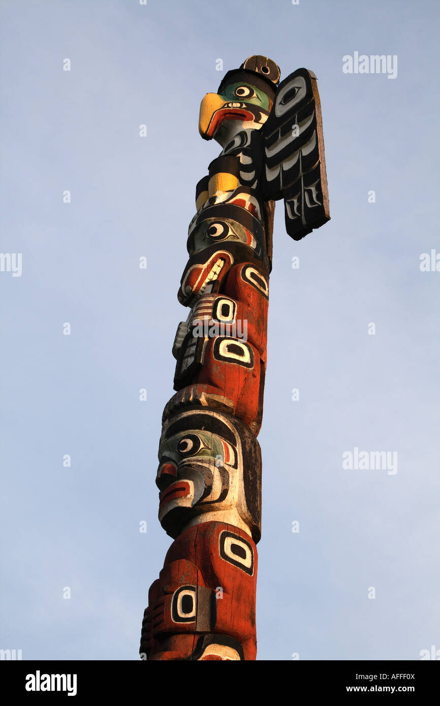 Wood carved totem pole Cut Out Stock Images & Pictures - Alamy