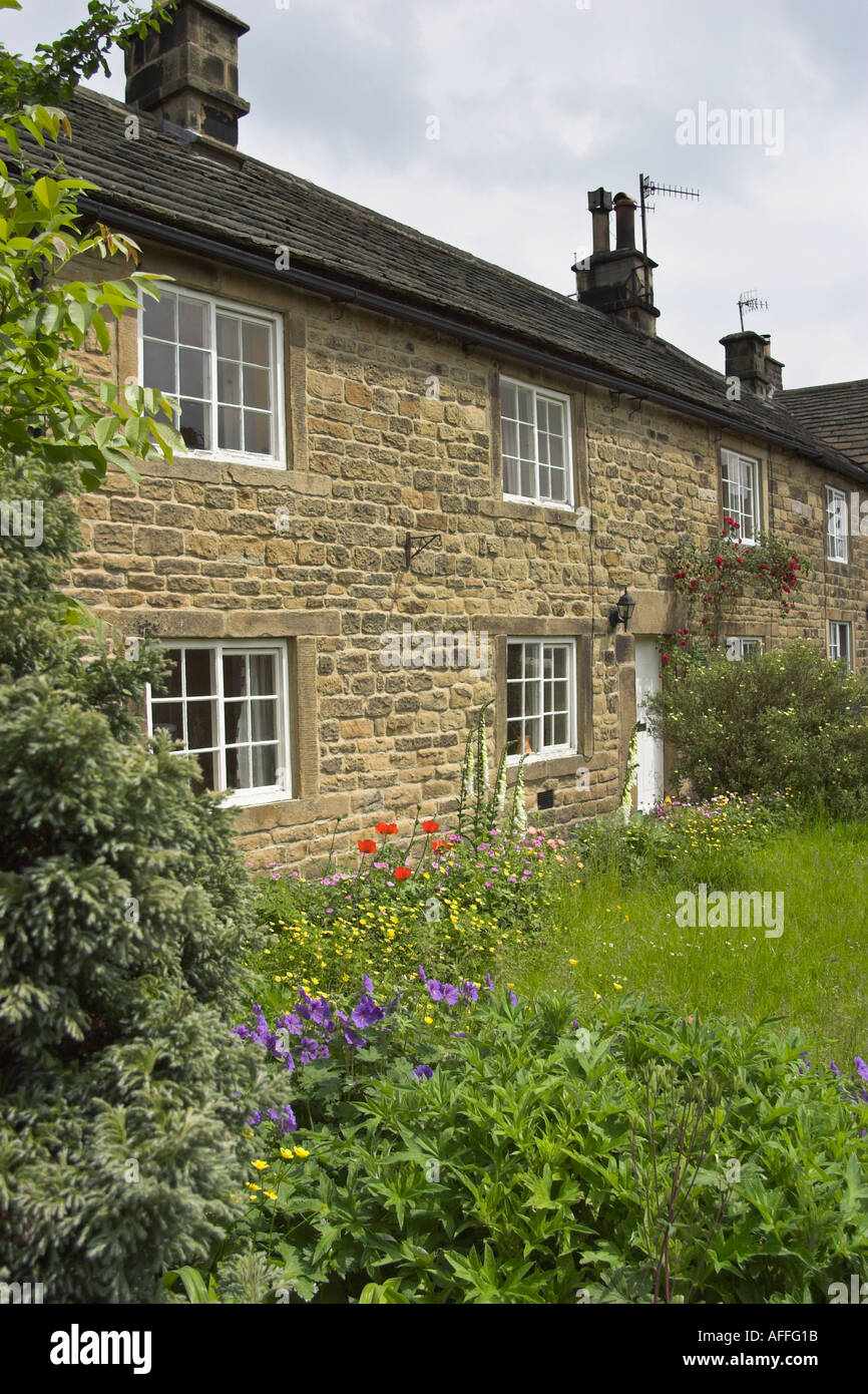 Rose Cottage one of the Plague Cottages in Eyam Derbyshire UK Stock Photo