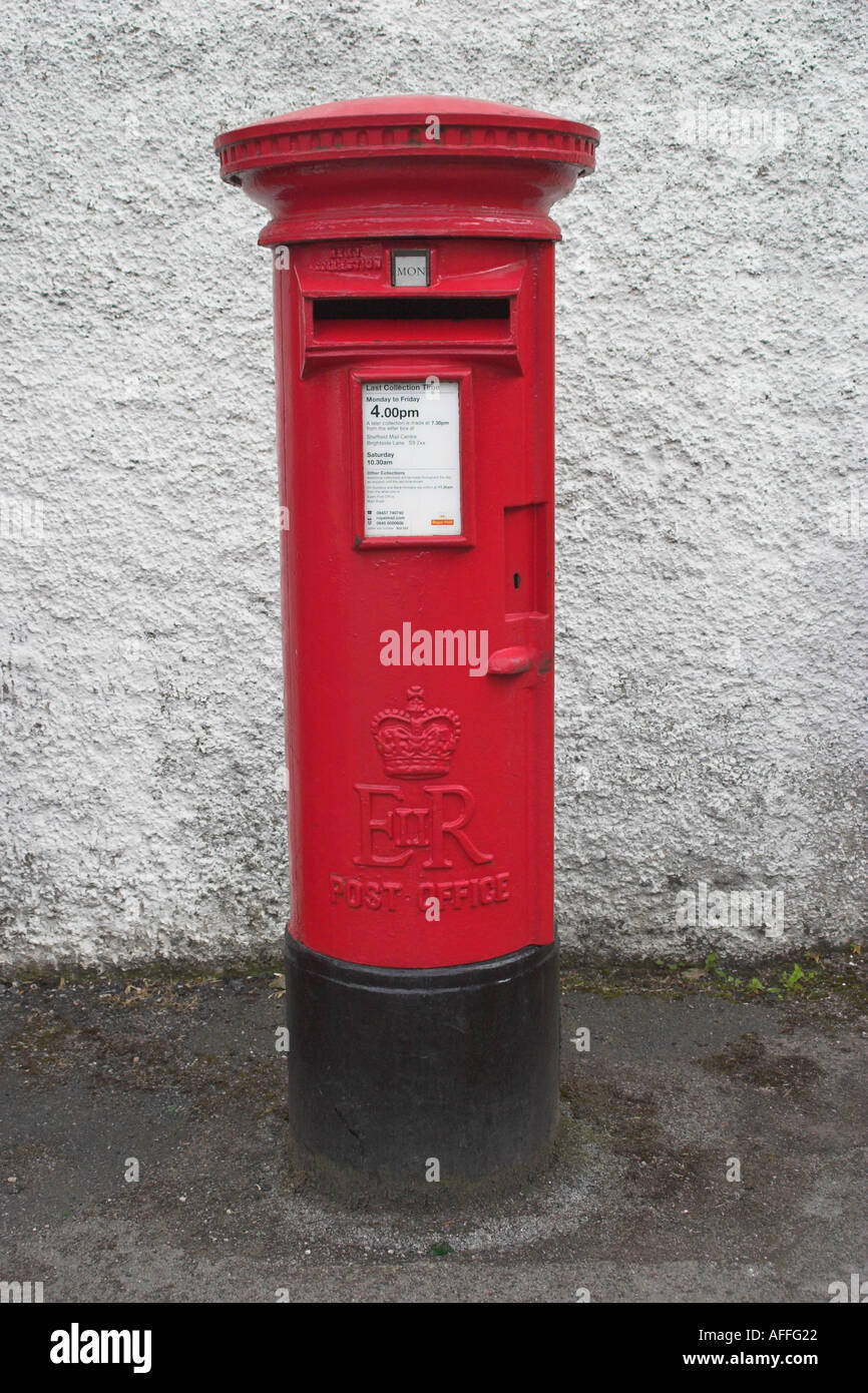 A post box at Lydgate. Eyam, Derbyshire, United Kingdom. Stock Photo