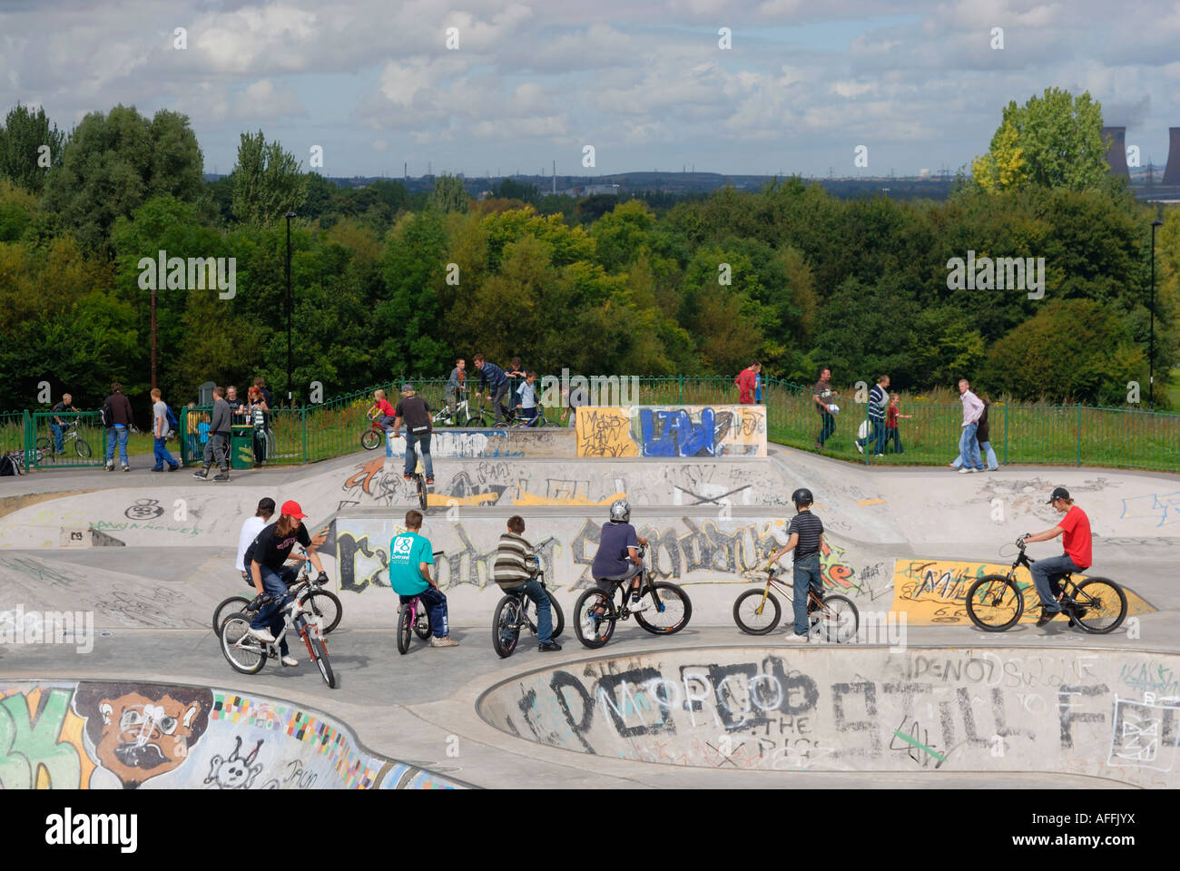 BMX skateboard and skating area in Phoenix Park in Runcorn Cheshire